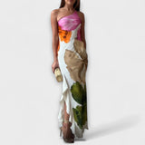 De Sapphire - Élégant Robe Maxi Patchwork
