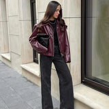 Theresia | Kurze Bomberjacke in Bordeaux Jacke