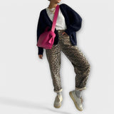 Chandra - Jeans Vintage avec Motif Léopard