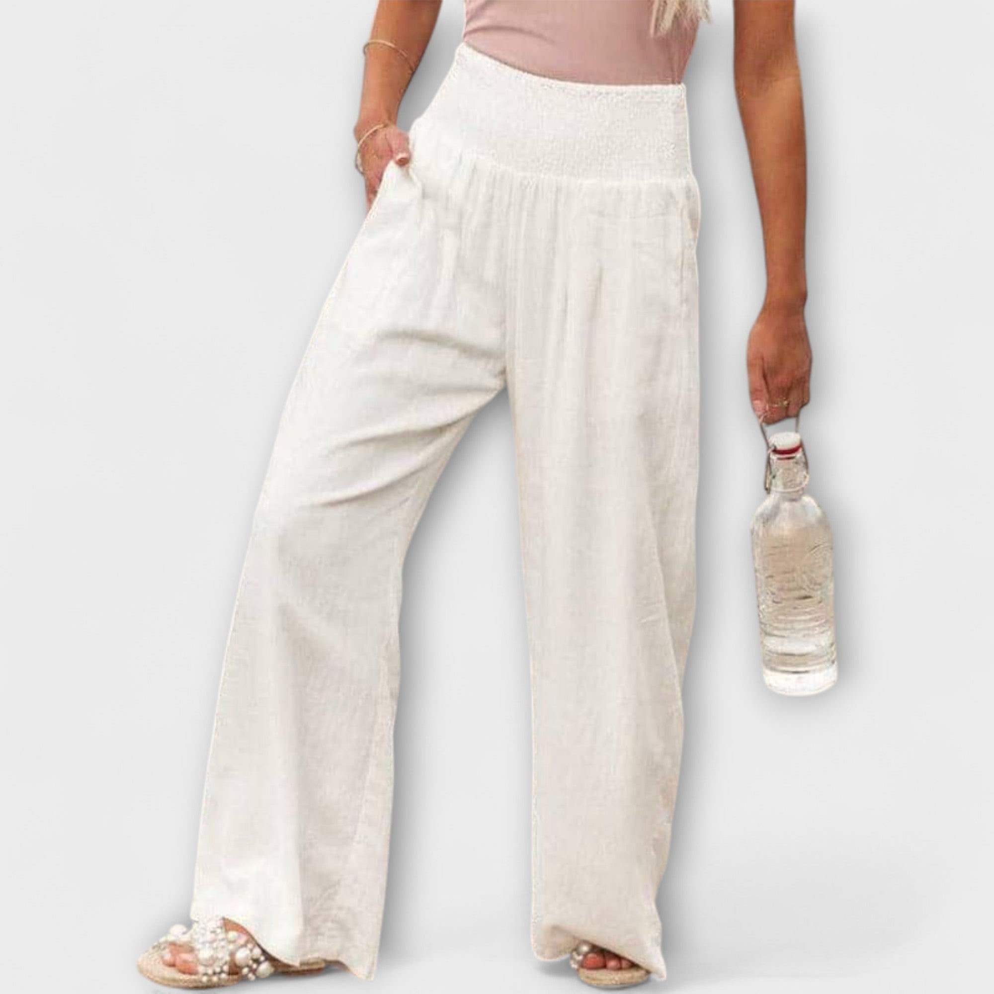 Thearya - Pantalon en lin large et décontracté
