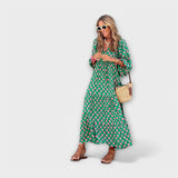Robe Maxi Géométrique Élégante