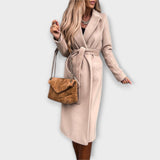 Eliza - Manteau long chic avec ceinture à nouer