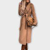 Eliza - Manteau long chic avec ceinture à nouer