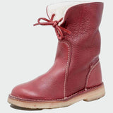 Wasserdichte Lederstiefeletten mit Wollfutter