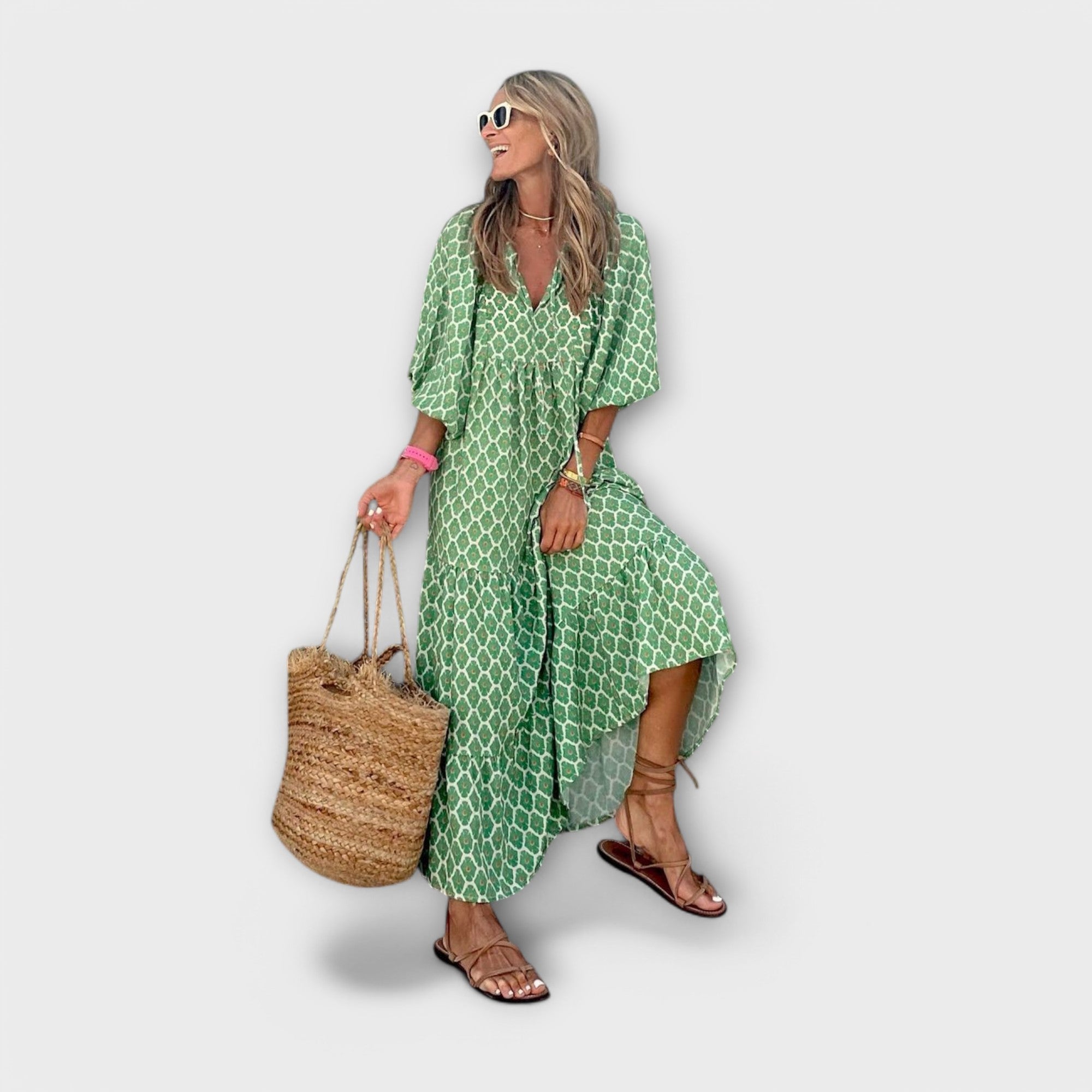 Robe Maxi Géométrique Élégante
