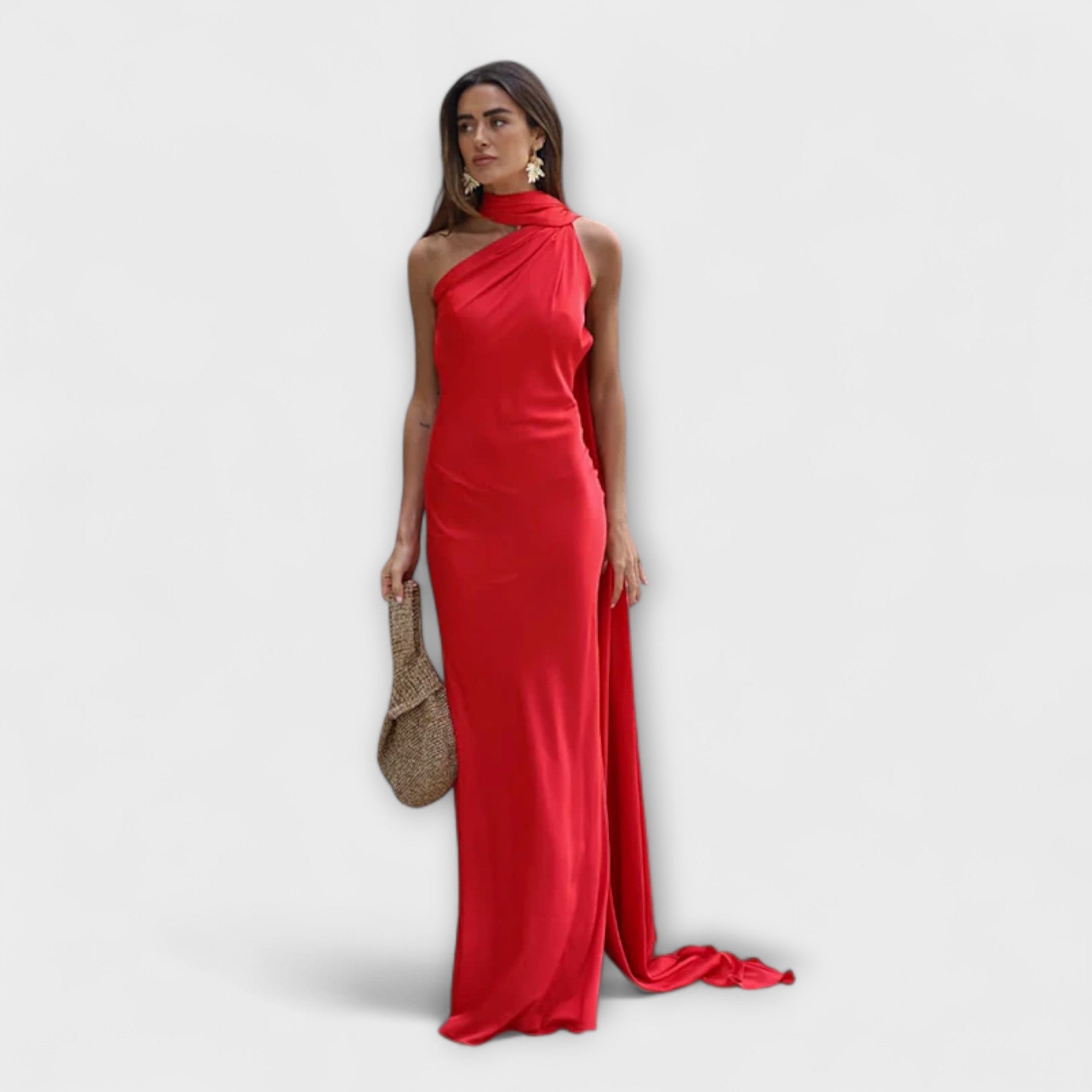 Robe maxi à col halter dénudé