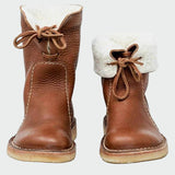 Wasserdichte Lederstiefeletten mit Wollfutter