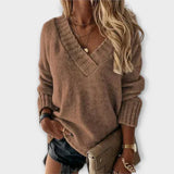 Carolina - Bequemer V-Ausschnitt Pullover