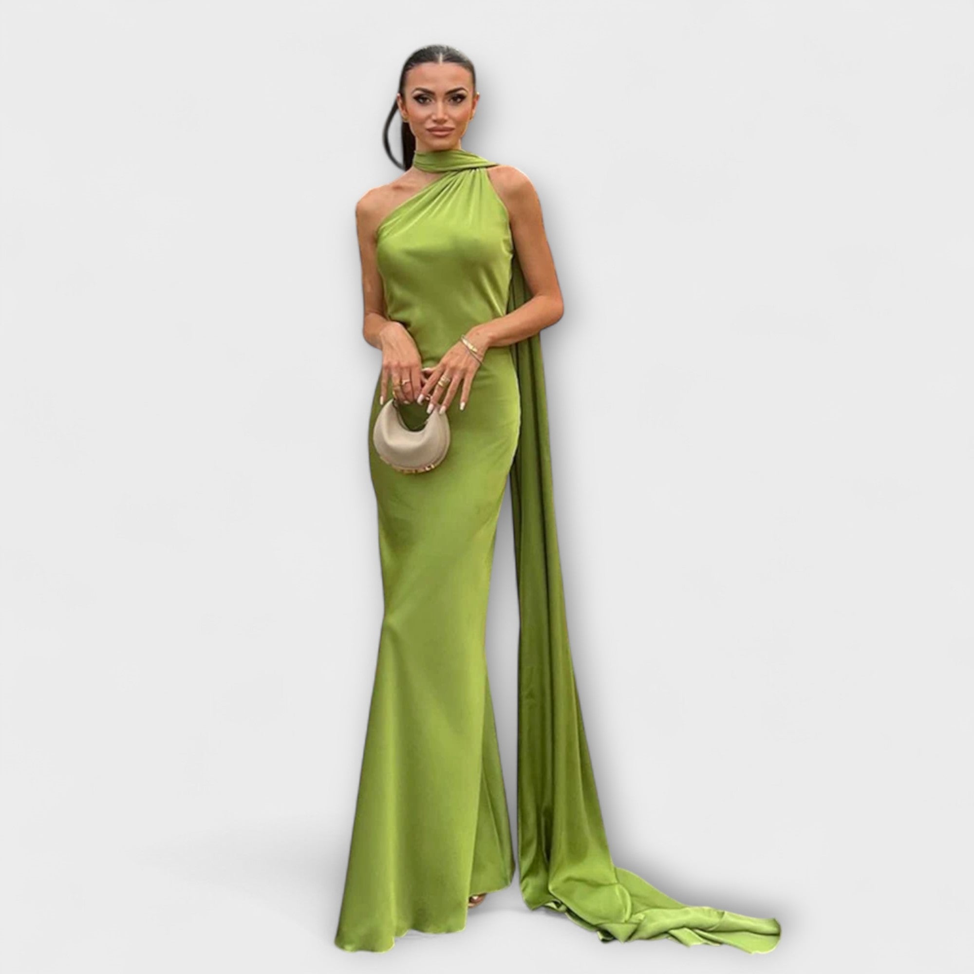 Robe maxi à col halter dénudé