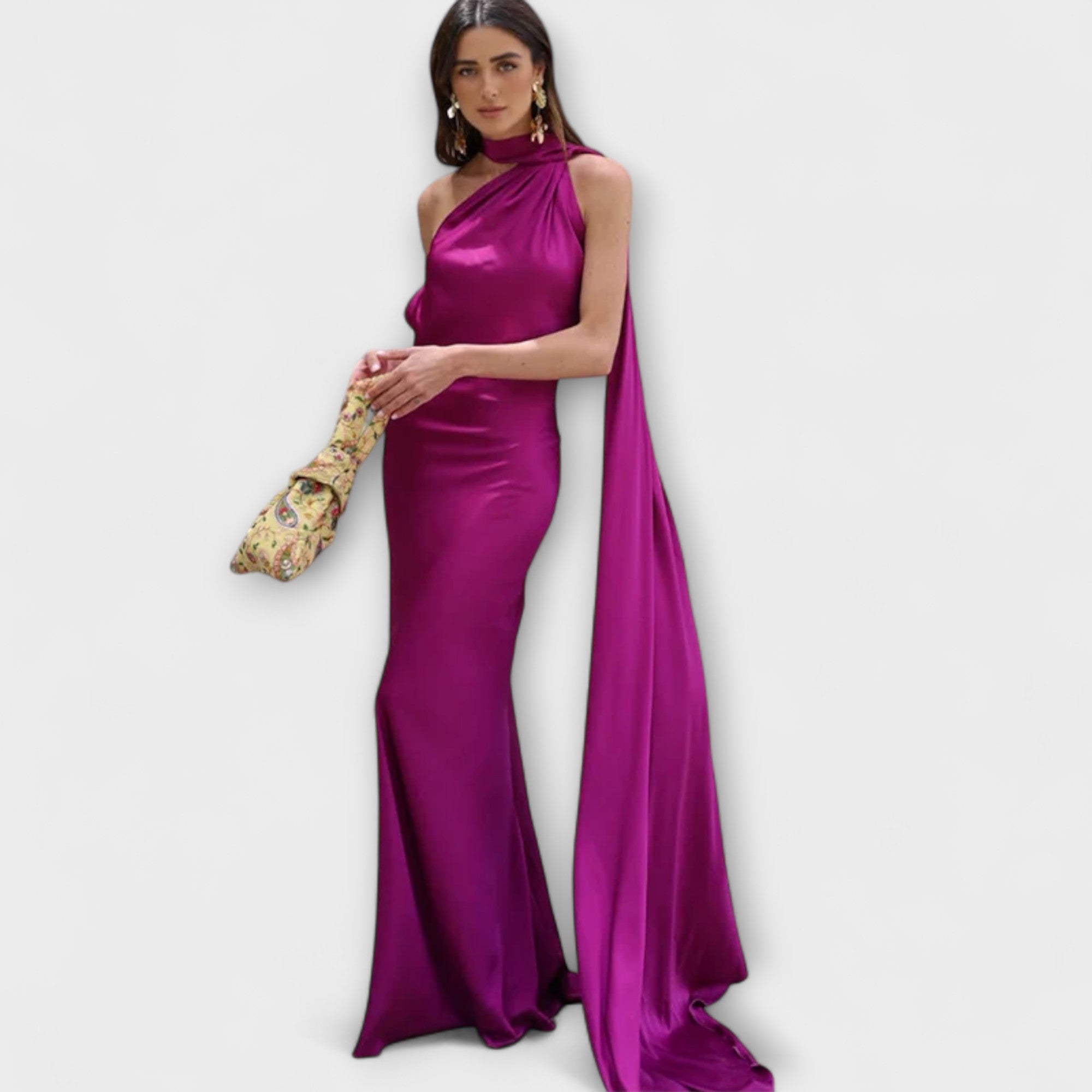 Robe maxi à col halter dénudé