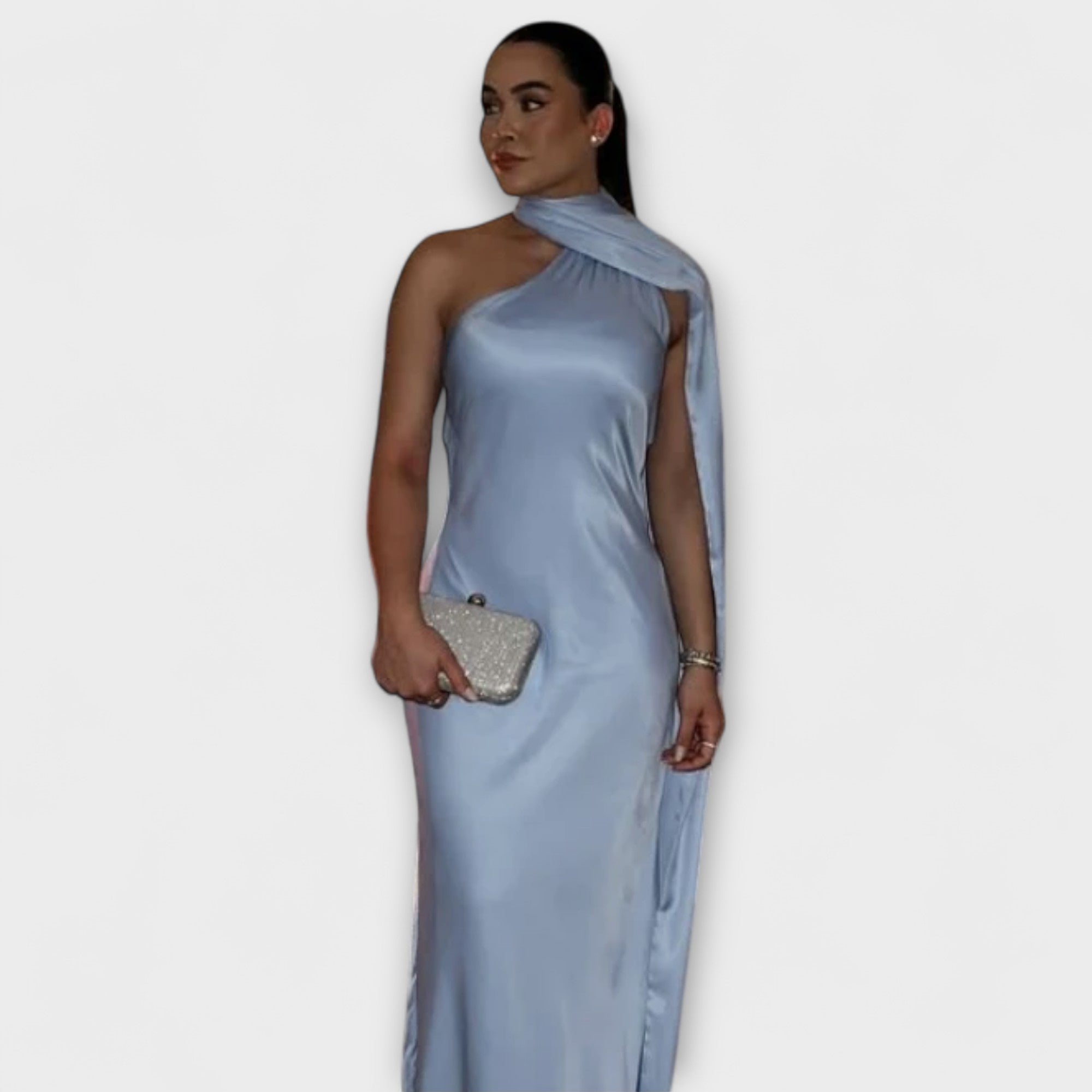 Robe maxi à col halter dénudé