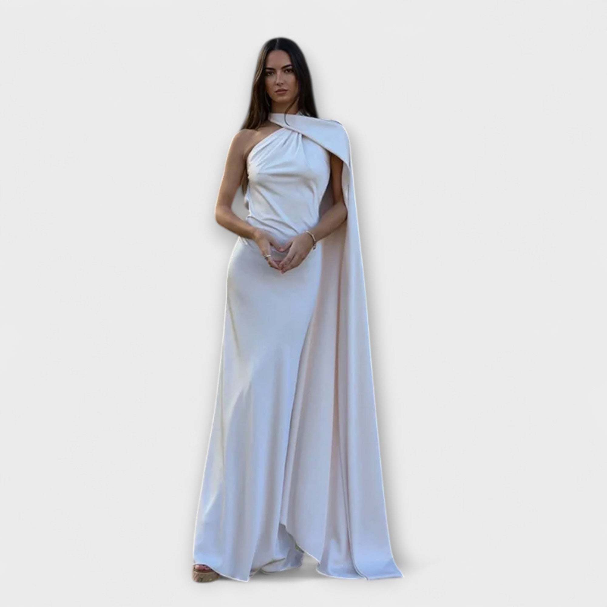 Robe maxi à col halter dénudé