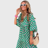 Fleur | Robe Maxi Évasée Décontractée avec Manches Kimono