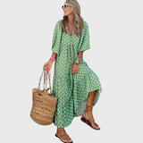 Fleur | Robe Maxi Évasée Décontractée avec Manches Kimono
