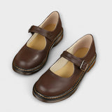 Chaussures Mary Jane Vintage pour Femmes – Chaussures en Cuir Classiques avec Bride & Semelle Confort
