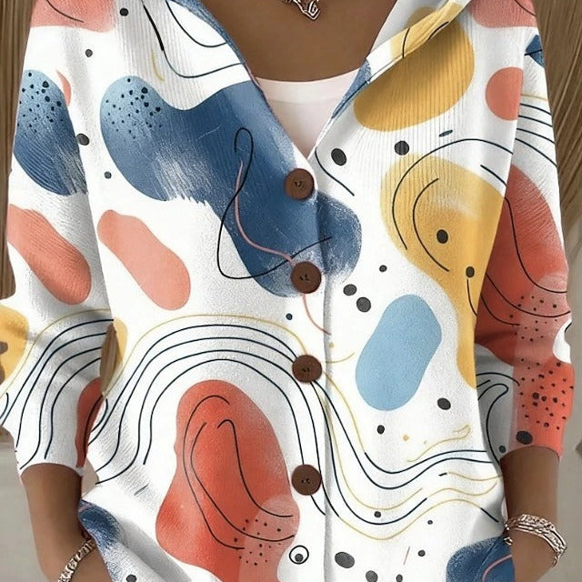 Sieglinde | Bunte Kapuzenjacke mit Kunstdruck