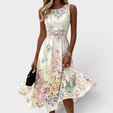 Paige – Ärmelloses Blumenkleid in Midi-Länge