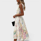 Paige – Ärmelloses Blumenkleid in Midi-Länge