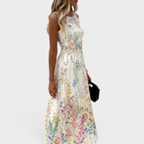 Paige – Ärmelloses Blumenkleid in Midi-Länge