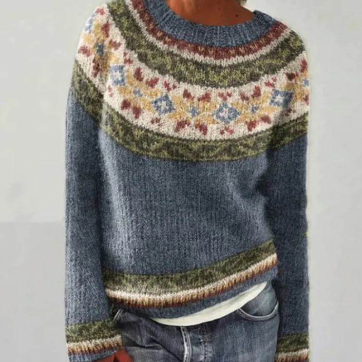 Sieglinde | Norwegisch gemusterter Kabelstrick Pullover