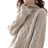 Gisela | Rollkragenpullover mit Korbstrick