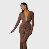 Thea - Robe maxi avec décolleté en V profond