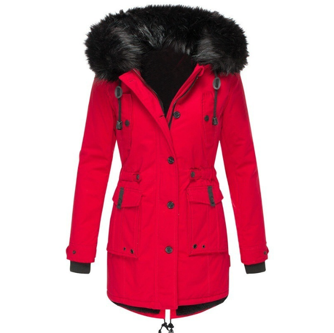 Gisela | Winterliche Parka mit Kunstfellkapuze Jacke