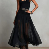 Sigrid™ | Elegantes Boho-Maxikleid mit Tüllrock und Zipfelsaum