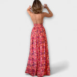 Nortrud - Robe maxi sans dos avec motif floral