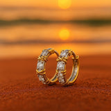 Boucles d'oreilles en argent doré au zircon