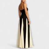 Ember - Élégance Classique Robe Maxi A-Ligne avec Panneaux en Tulle