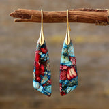 Boucles d'oreilles en pierre colorée rétro