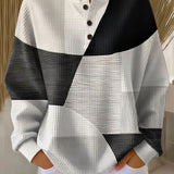 Cordula | Waffelstrick Sweatshirt mit Colourblock