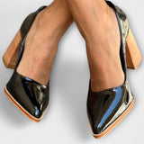 Grace - Talons noirs massifs en cuir verni