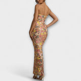 Oakley - Robe maxi avec paillettes florales dans le style des années 80
