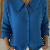 Beate | Kurze Strickjacke mit Knopfkragen