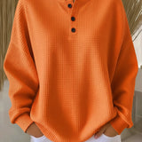 Heidi | Weiches Waffel-Henley-Sweatshirt