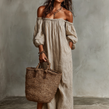 Carmen | Lange Robe mit Off-the-Shoulder-Ausschnitt