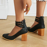 Casilda - Flache Sandalen mit Knöchelriemen und dicker Sohle