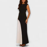 Isabel - Robe taille monochrome à blocs de couleur