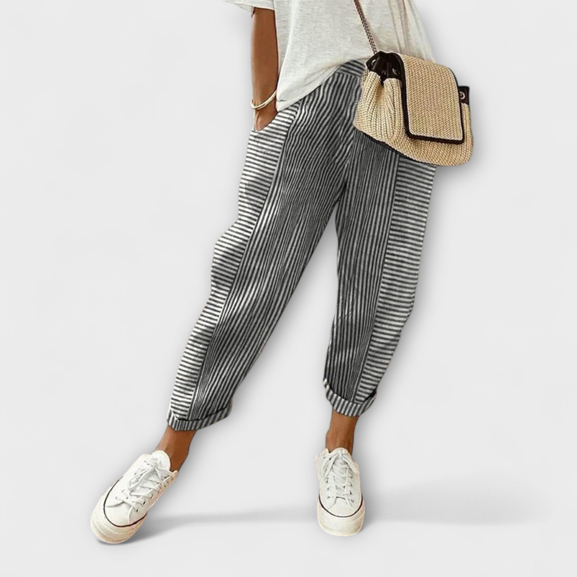 Sanne - Pantalon rayé confortable