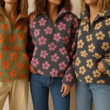 Daisy - Fleece-Bluse mit Blumenmuster