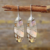 Boucles d'oreilles ovales vintage en pierres naturelles