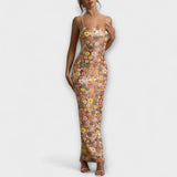 Oakley - Robe maxi avec paillettes florales dans le style des années 80