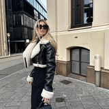 Heidi | Kurze Lederjacke mit Teddyfutter Jacke