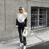 Heidi | Kurze Lederjacke mit Teddyfutter Jacke