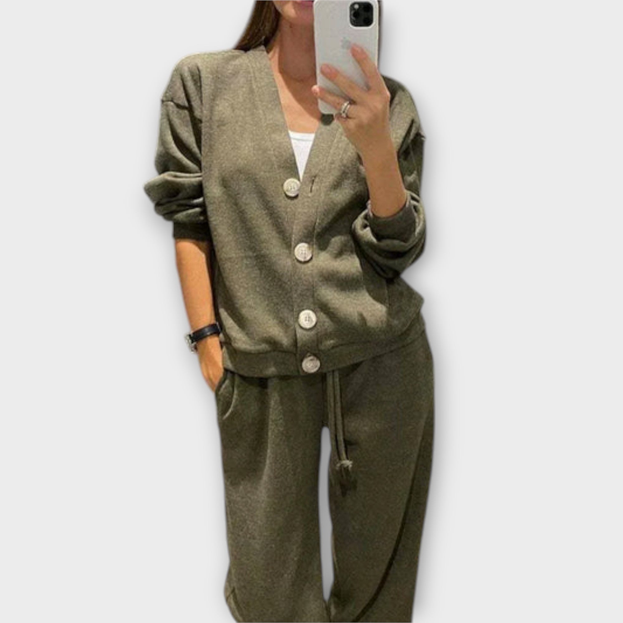 Chantal – Ensemble Cardigan & Pantalon