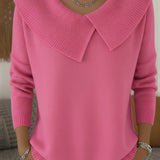 Marion | Weicher Strickpullover mit Umschlagkragen