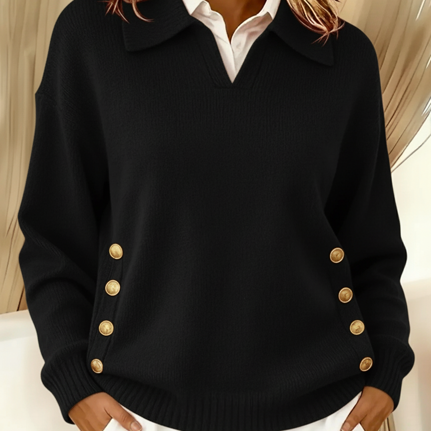 Hannelore | Weicher Strickpullover mit Kragen