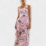 Tatum - Robe maxi sans épaules en pastel époustouflante